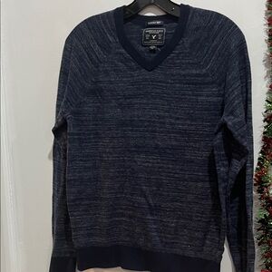 American Eagle Outfitters Men's Dark Blue V-Neck Sweater